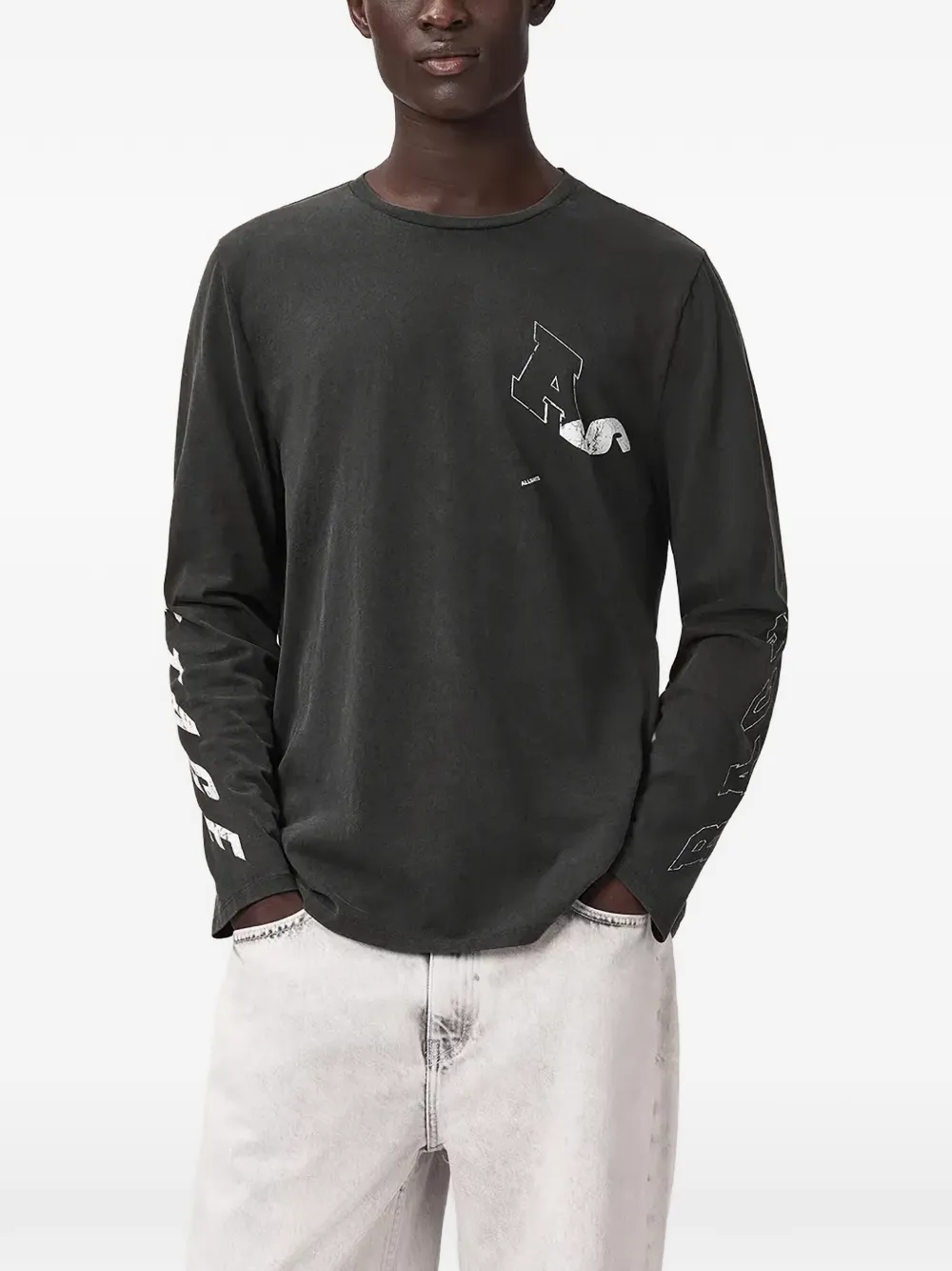 AllSaints graphic-print long-sleeve top