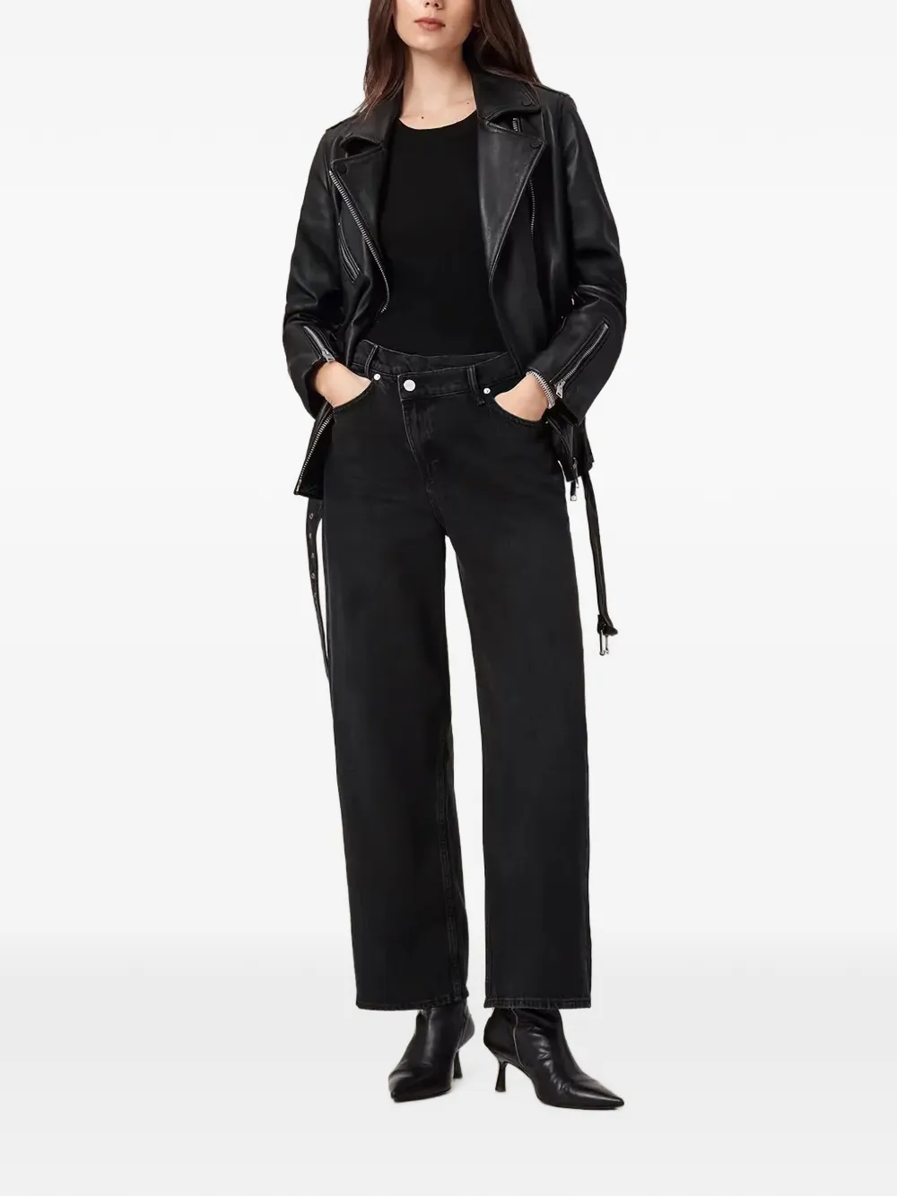 AllSaints Aki mid-rise jeans Zwart