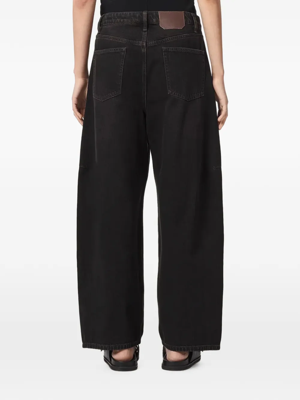 AllSaints Carter jeans met knopen en barrelpijpen Zwart