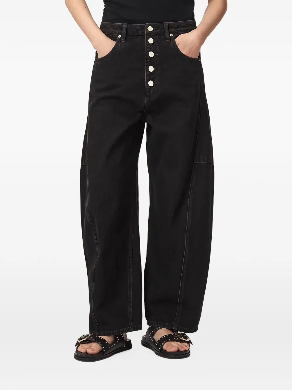 AllSaints Carter button-down barrel-leg jeans