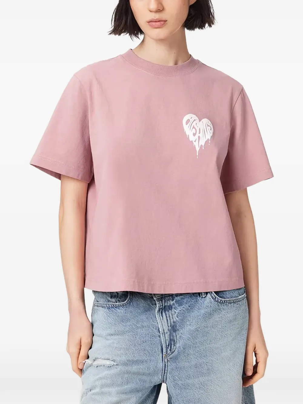 AllSaints t-shirt Trip à imprimé cœur - Rose AllSaints t-shirt Trip à imprimé cœur - Rose