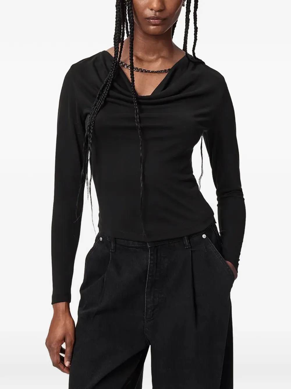 AllSaints Hallie cowl-neck long-sleeve top