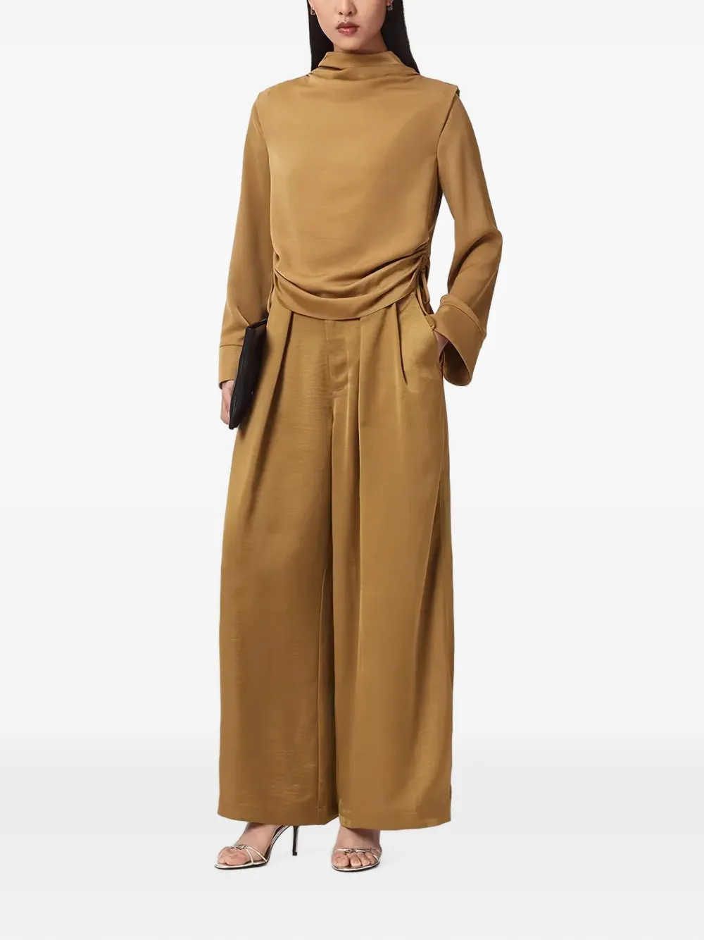 AllSaints Palazzo plooibroek Bruin