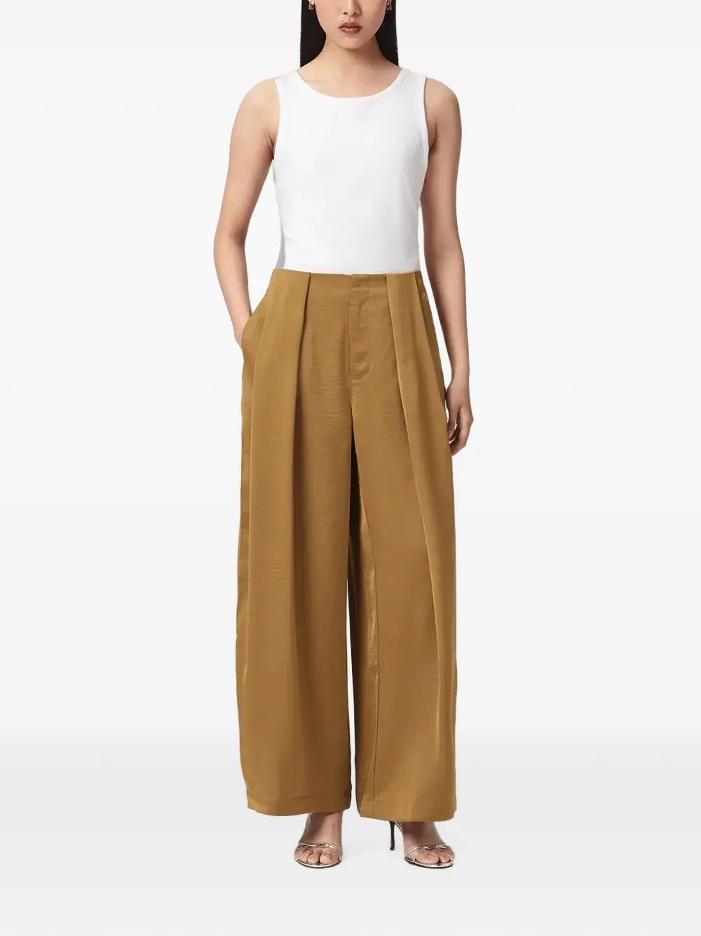 AllSaints Palazzo plooibroek Bruin