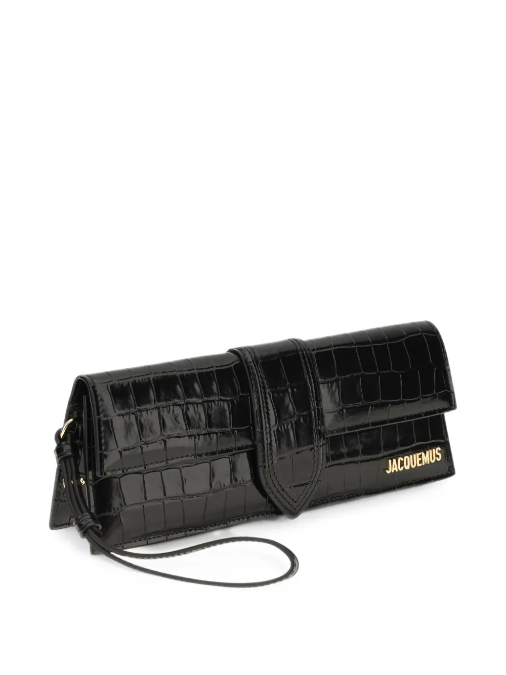 Jacquemus Le Bambino leren clutch met krokodillen-reliëf Zwart
