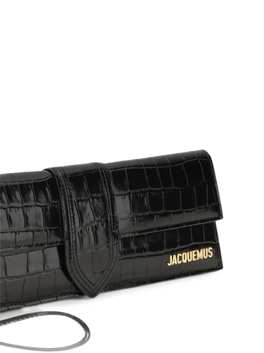 Jacquemus Le Bambino leren clutch met krokodillen-reliëf Zwart