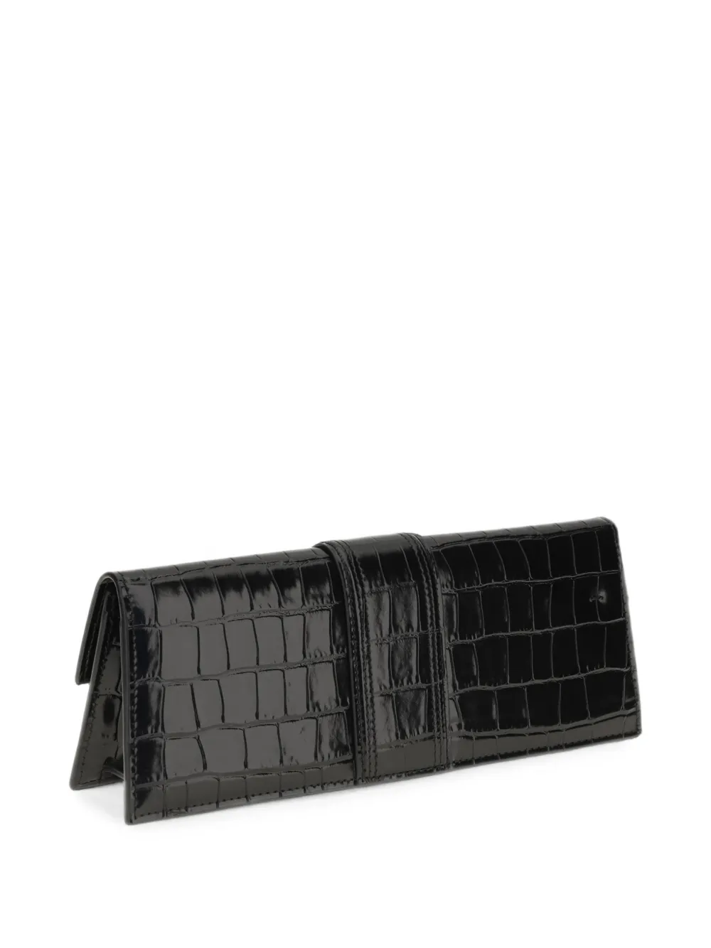 Jacquemus Le Bambino leren clutch met krokodillen-reliëf Zwart