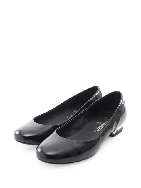 CHANEL Pre-Owned 1986-1988 Chanel black patent leather ballerina flats