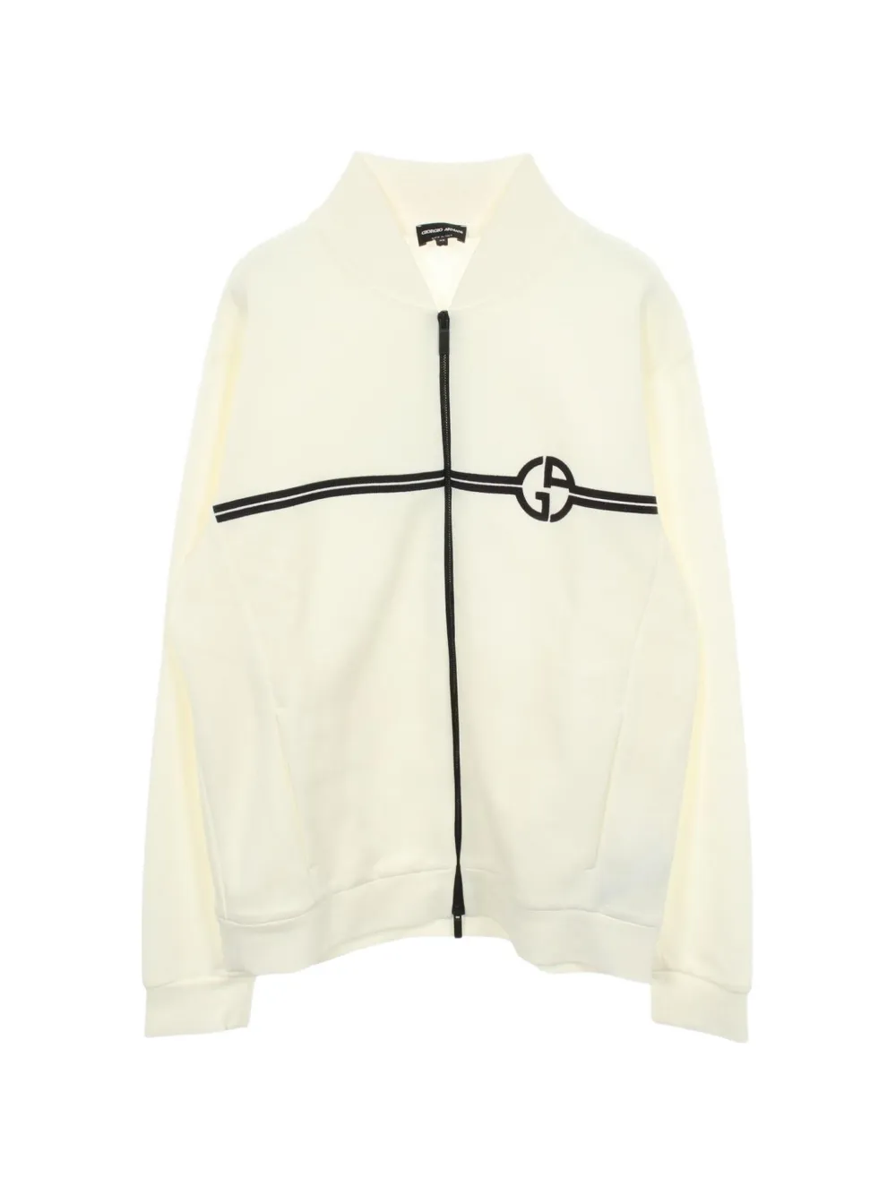 Giorgio Armani Pre-Owned veste de sport à logo brodé (années 2010) - Blanc Giorgio Armani Pre-Owned veste de sport à logo brodé (années 2010) - Blanc