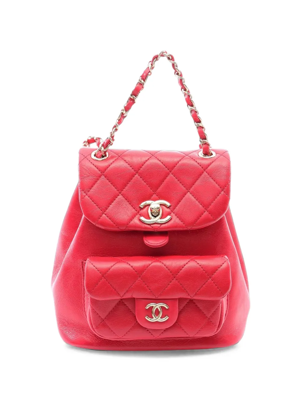 CHANEL Pre-Owned Matelassé leather backpack - Rosso