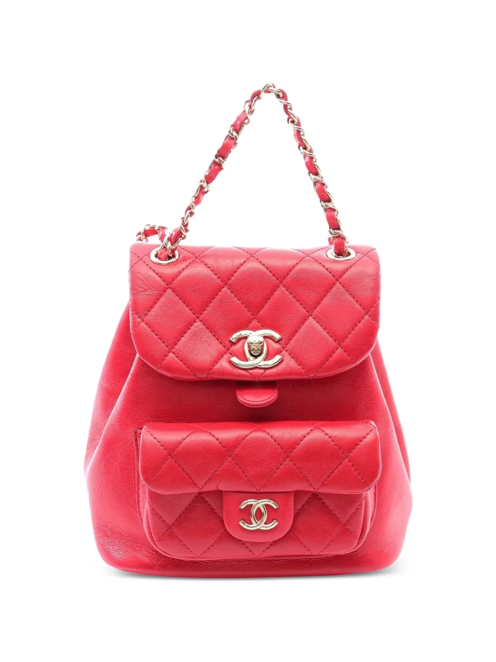 CHANEL Pre-Owned Matelassé leather backpack - Rosso