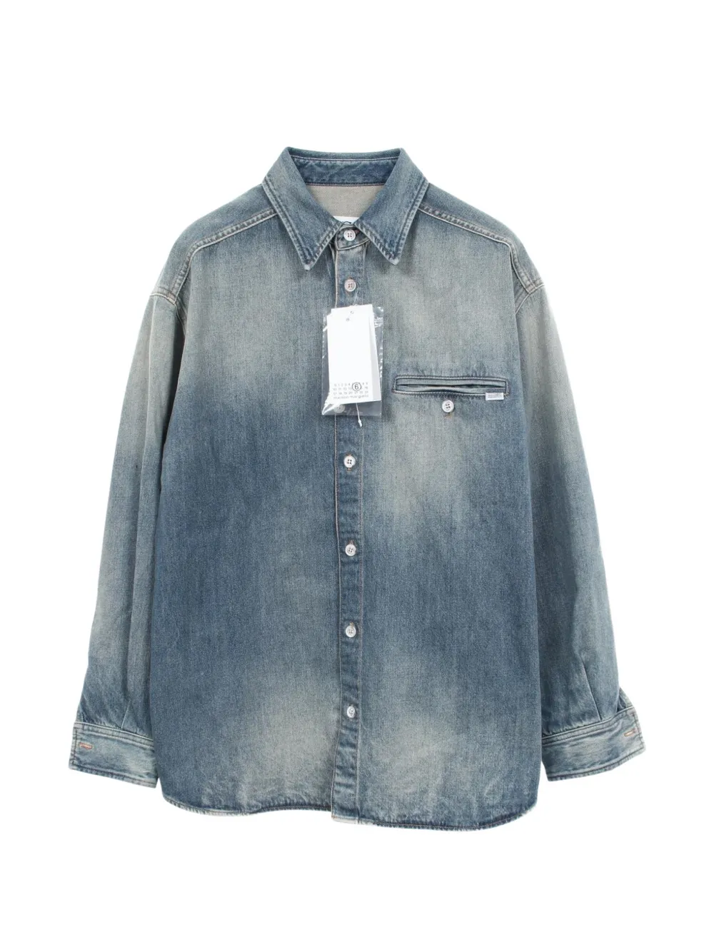 MM6 Maison Margiela 2020s logo-patch shirt - Blu