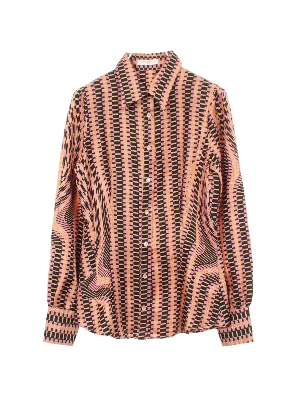 Prada Pre-Owned 2010s geometric-print silk shirt - Rosa