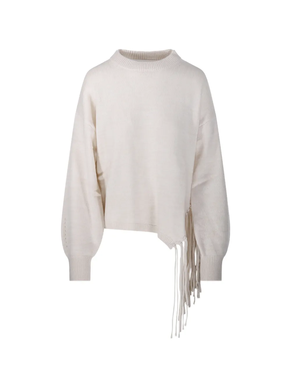 OSCAR The Collection fringe-trim asymmetric sweater