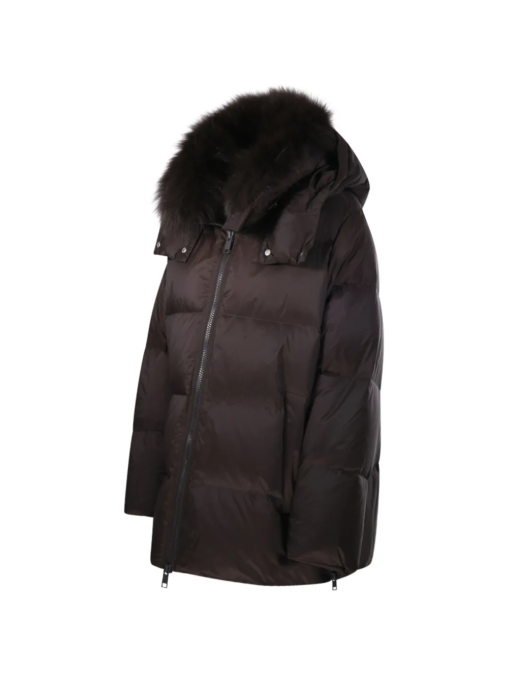Yves Salomon Donsjack met capuchon Bruin