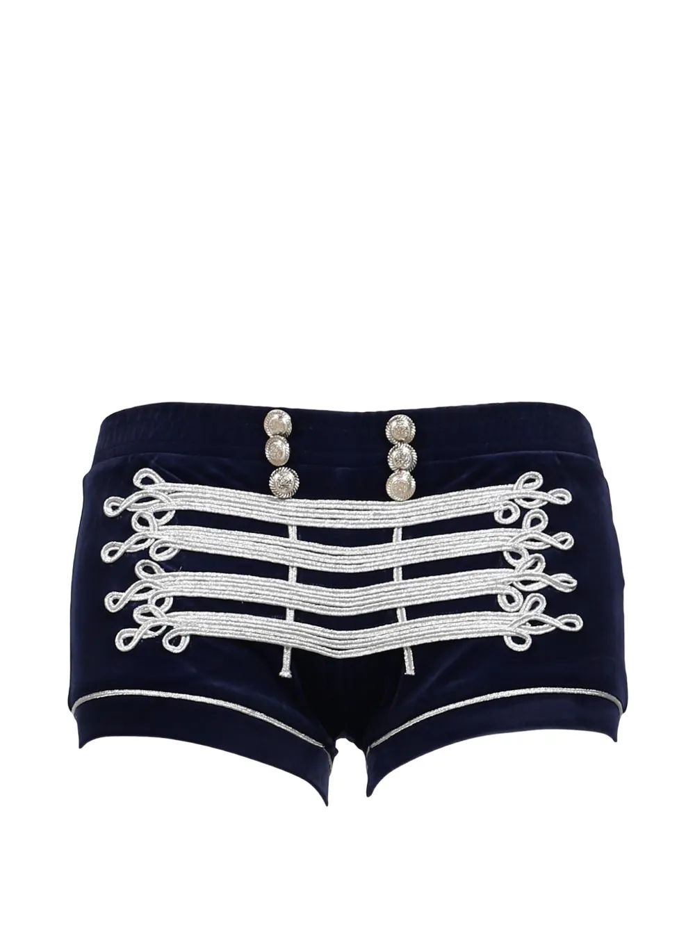 Praying button-embellished shorts