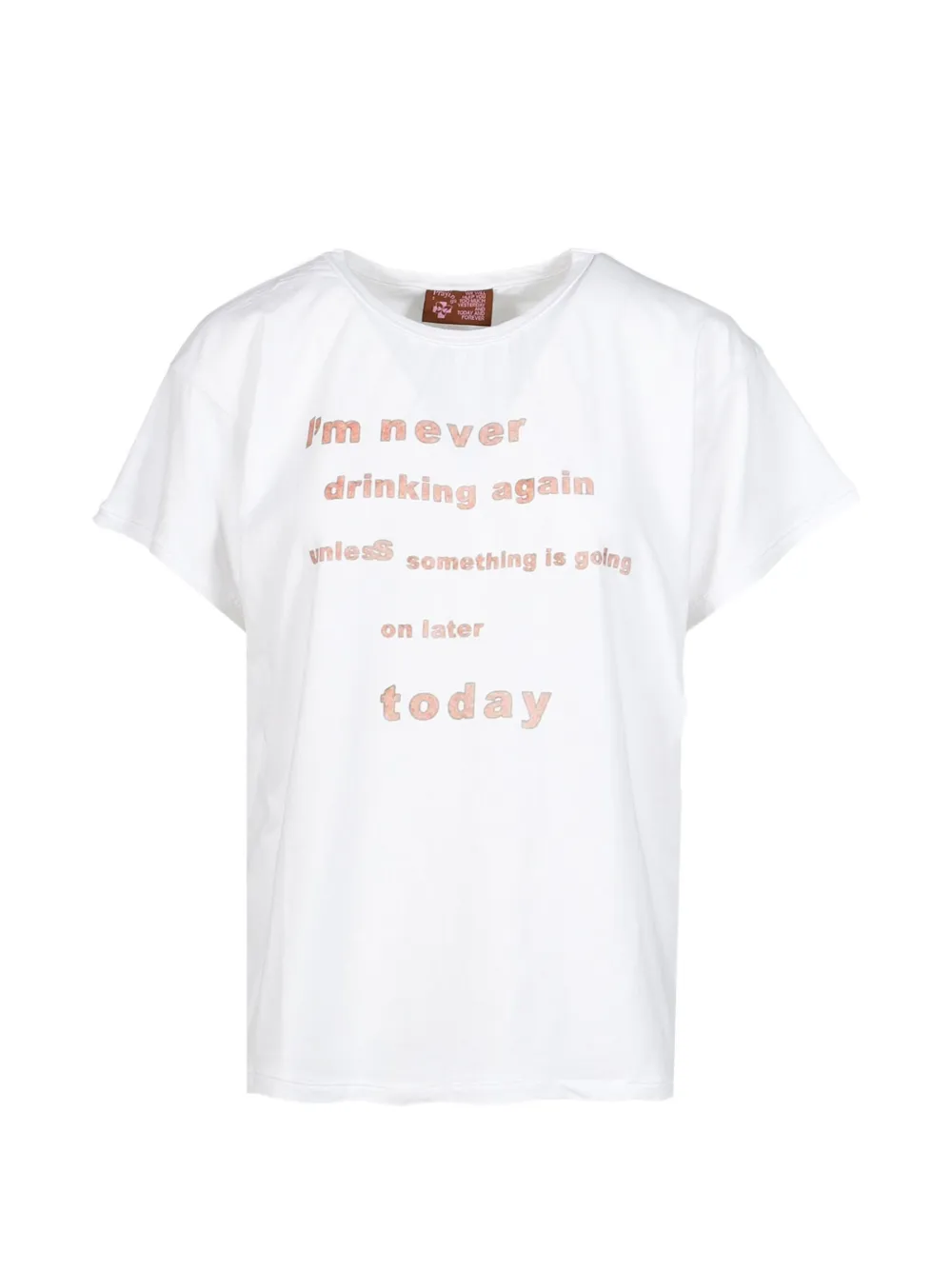 Praying Never Drinking Again Graphic-print T-shirt In White