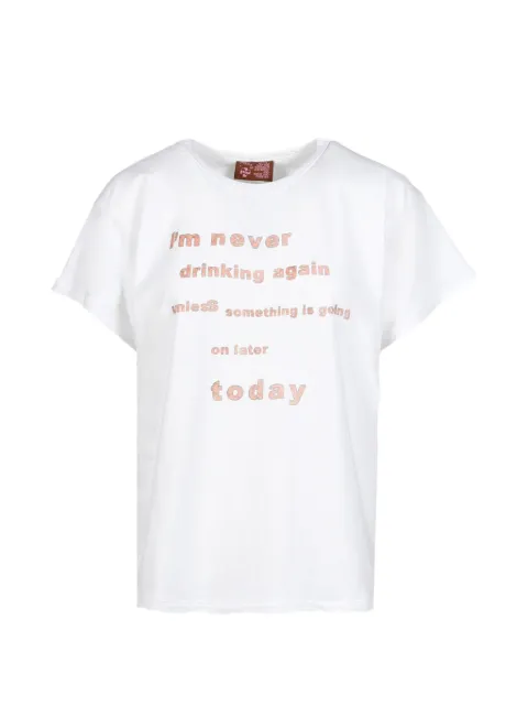 Praying Never drinking again graphic-print t-shirt