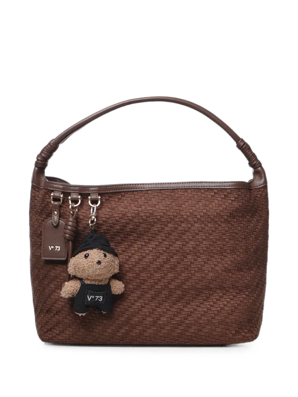V°73 woven-effect charm-detail shoulder bag