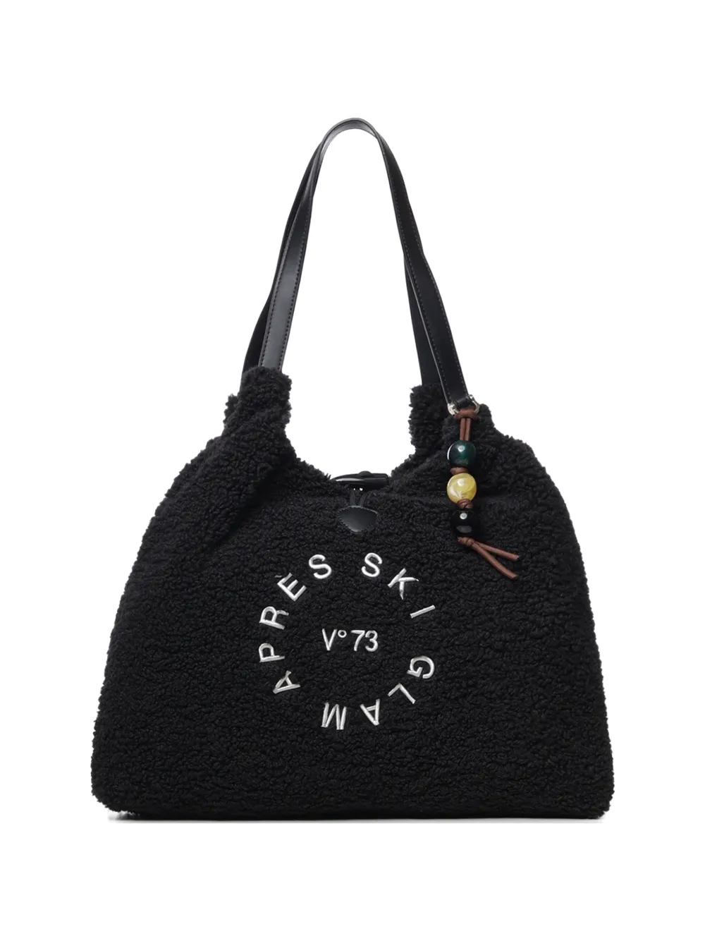 V°73 Ski Glam embroidered teddy-effect shoulder bag