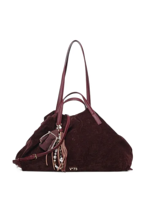 V°73 fringe-charm logo-plaque shoulder bag