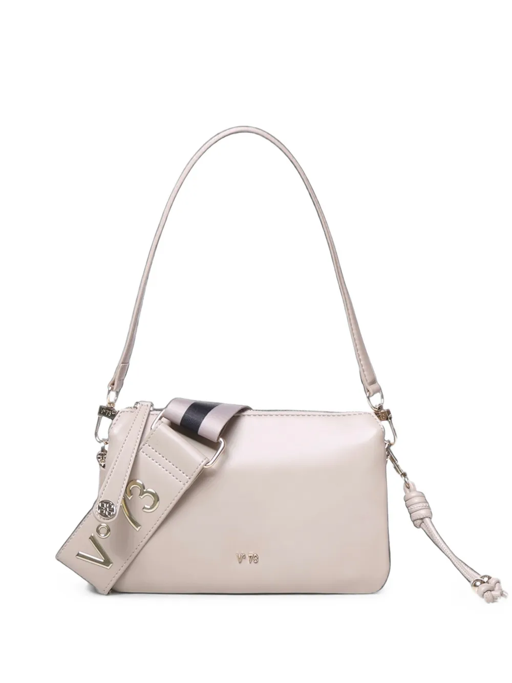 V73 Tracollina Zircone Logo-plaque Shoulder Bag In Black
