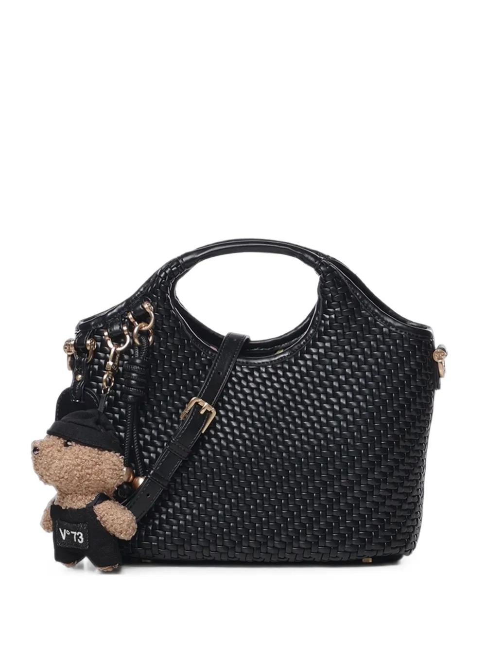 V73 Zelda Woven-effect Shoulder Bag In Blue