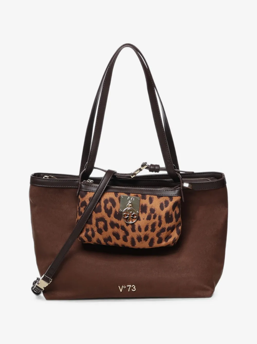leopard-print pouch tote bag