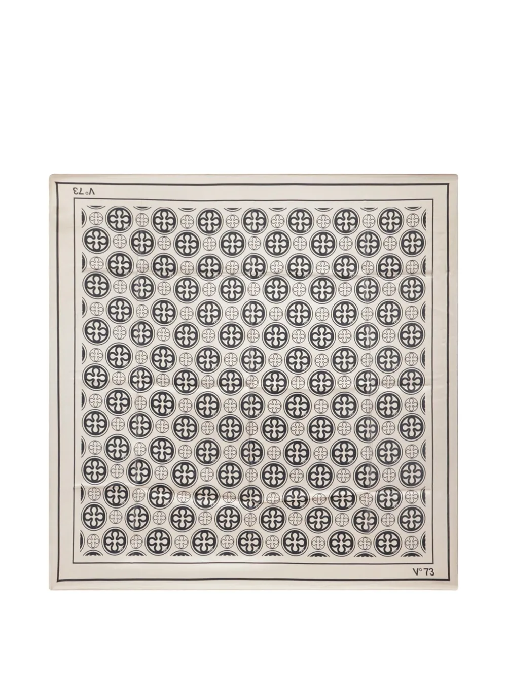 V73 Caroline Geometric-print Square Scarf In Neutrals