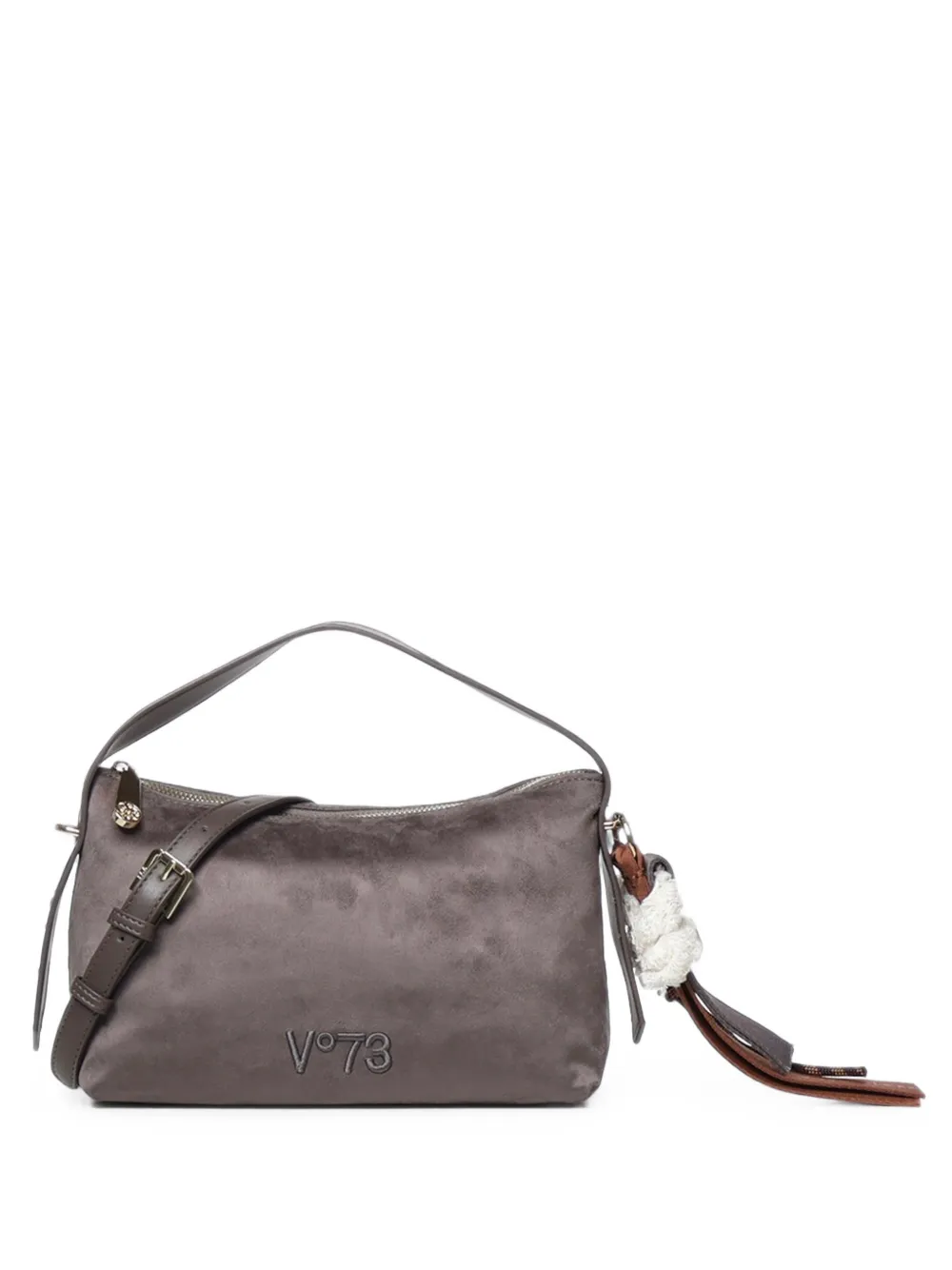 V73 Danielle Fringe-charm Shoulder Bag In Gray