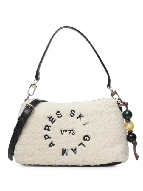 V°73 embroidered teddy-effect tote bag