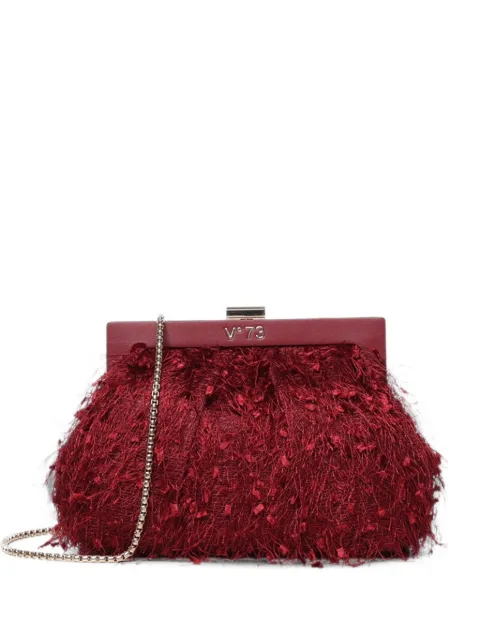 V°73 feather-effect clutch bag