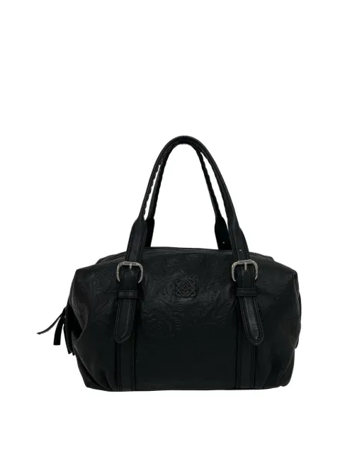 Loewe Pre-Owned bolso de mano Anagram de piel con motivo floral en relieve 2000-2026