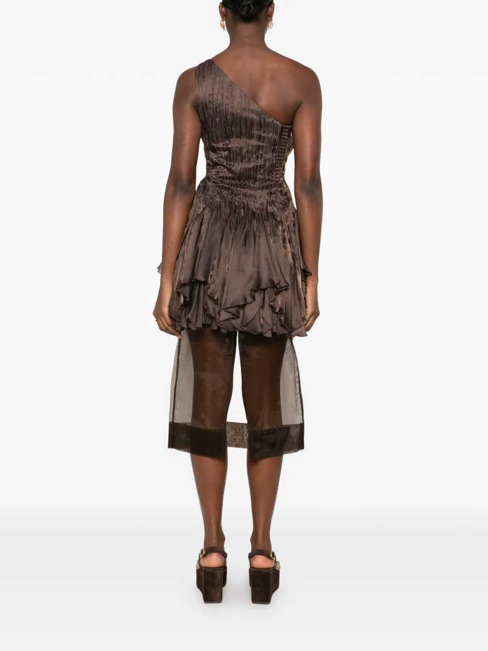 Aje Amaryllis midi-jurk Bruin