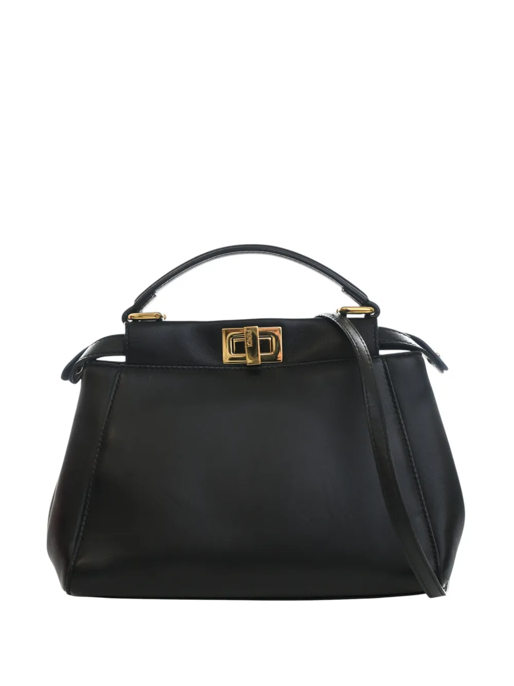 Fendi Pre-Owned 2010-2026 Mini Leather Peekaboo Iconic satchel - Nero