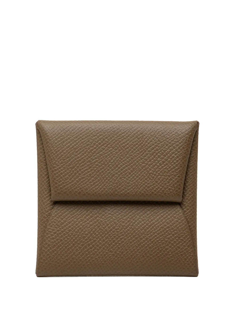 Pre-owned Hermes 2016 Epsom Bastia Change Purse Coin Pouch In Brown