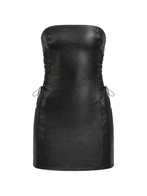 OW Collection lace-up strapless dress