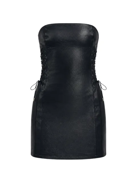 OW Collection lace-up strapless dress