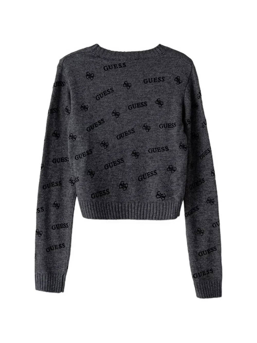 guess kids logo-print knitted sweater Grijs