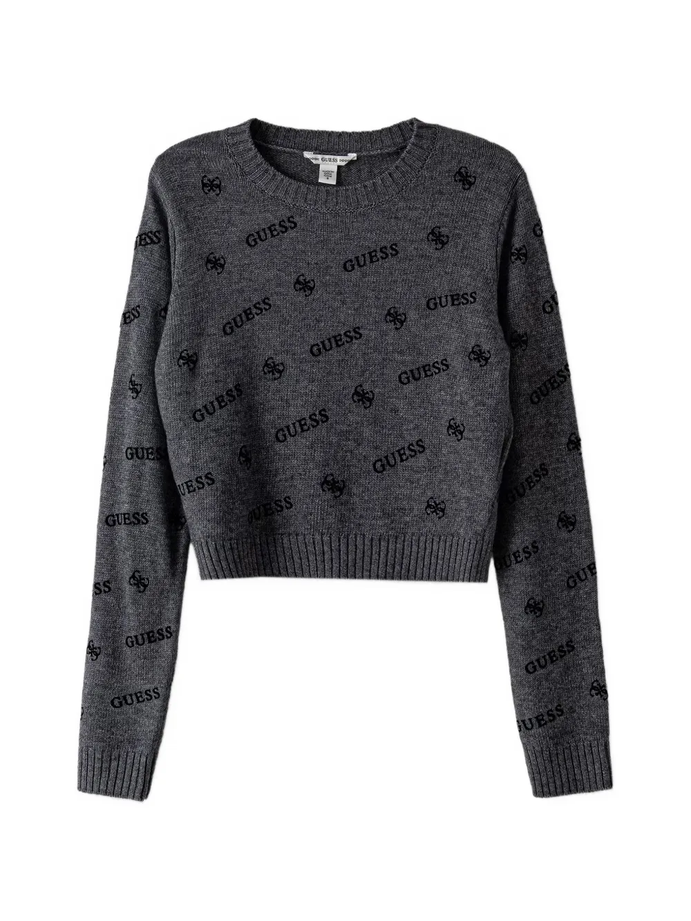 guess kids logo-print knitted sweater - Grigio