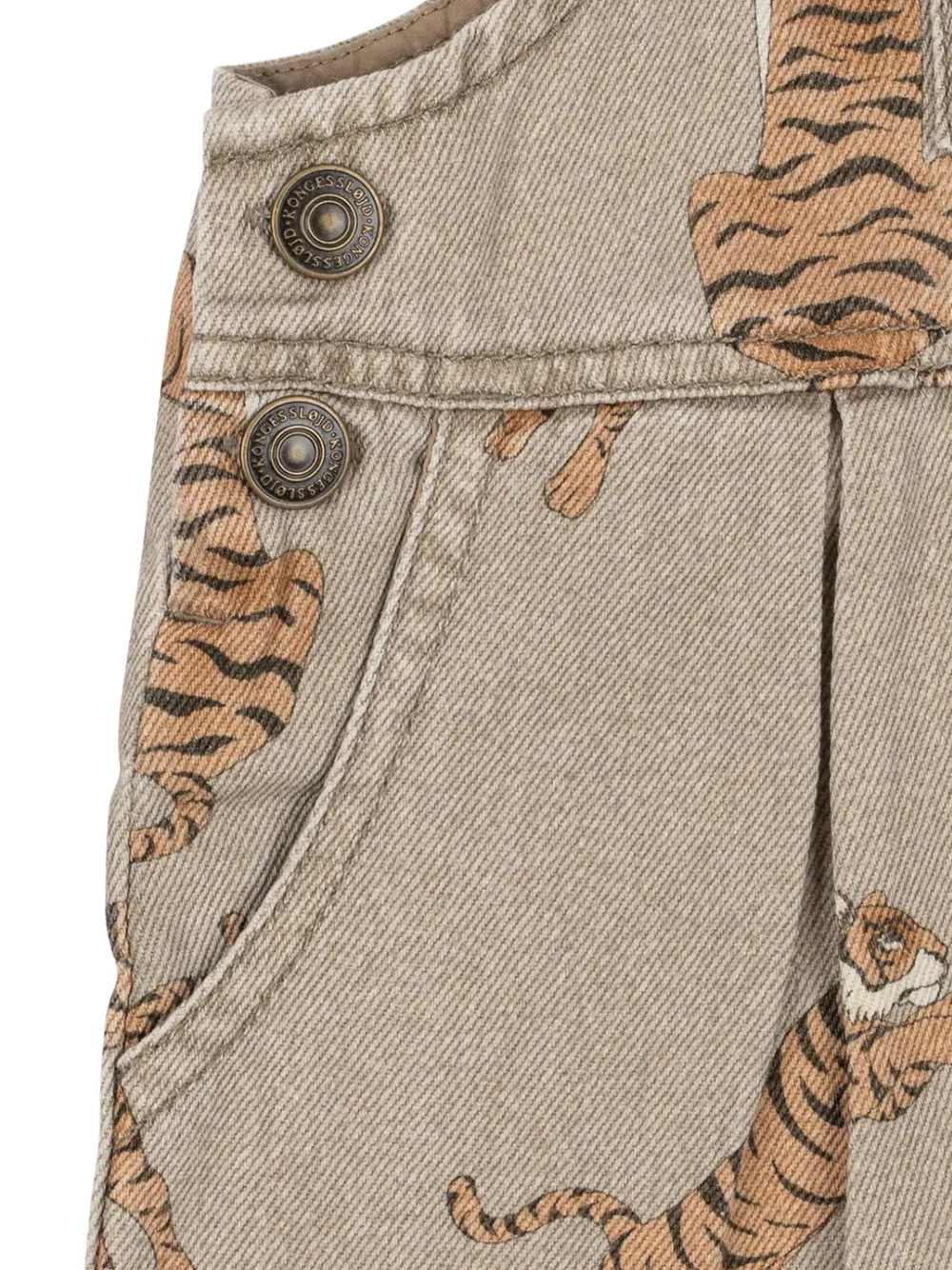 Konges Sløjd Magot tuinbroek met tijger-print Grijs