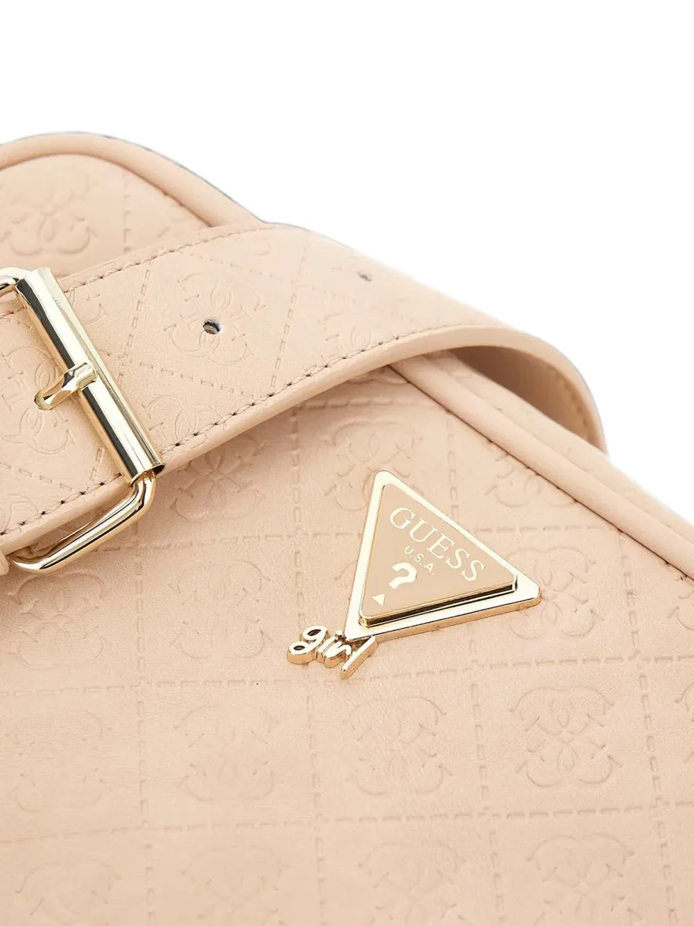 guess kids logo-embossed quilted camera bag Roze