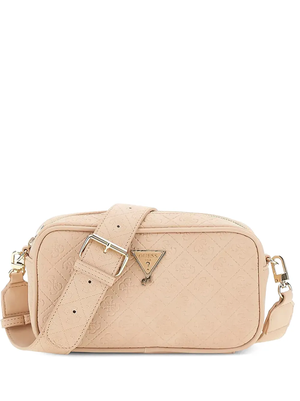 Guess kids logo-embossed quilted camera bag Roze