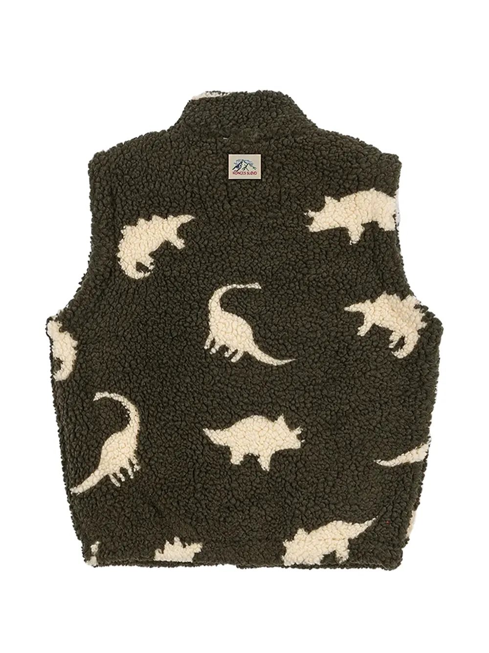 Konges Sløjd Jody dinosaur-print fleece gilet Groen