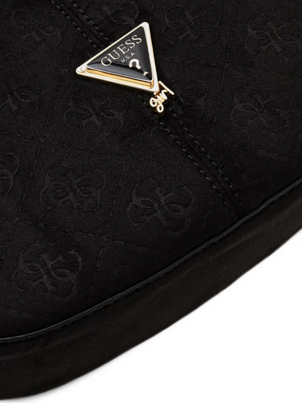 guess kids logo-embossed shoulder bag Zwart