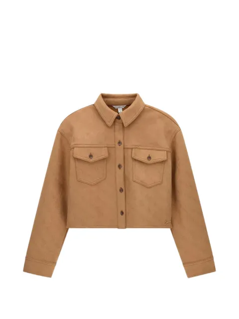 guess kids logo-embossed cropped shirt