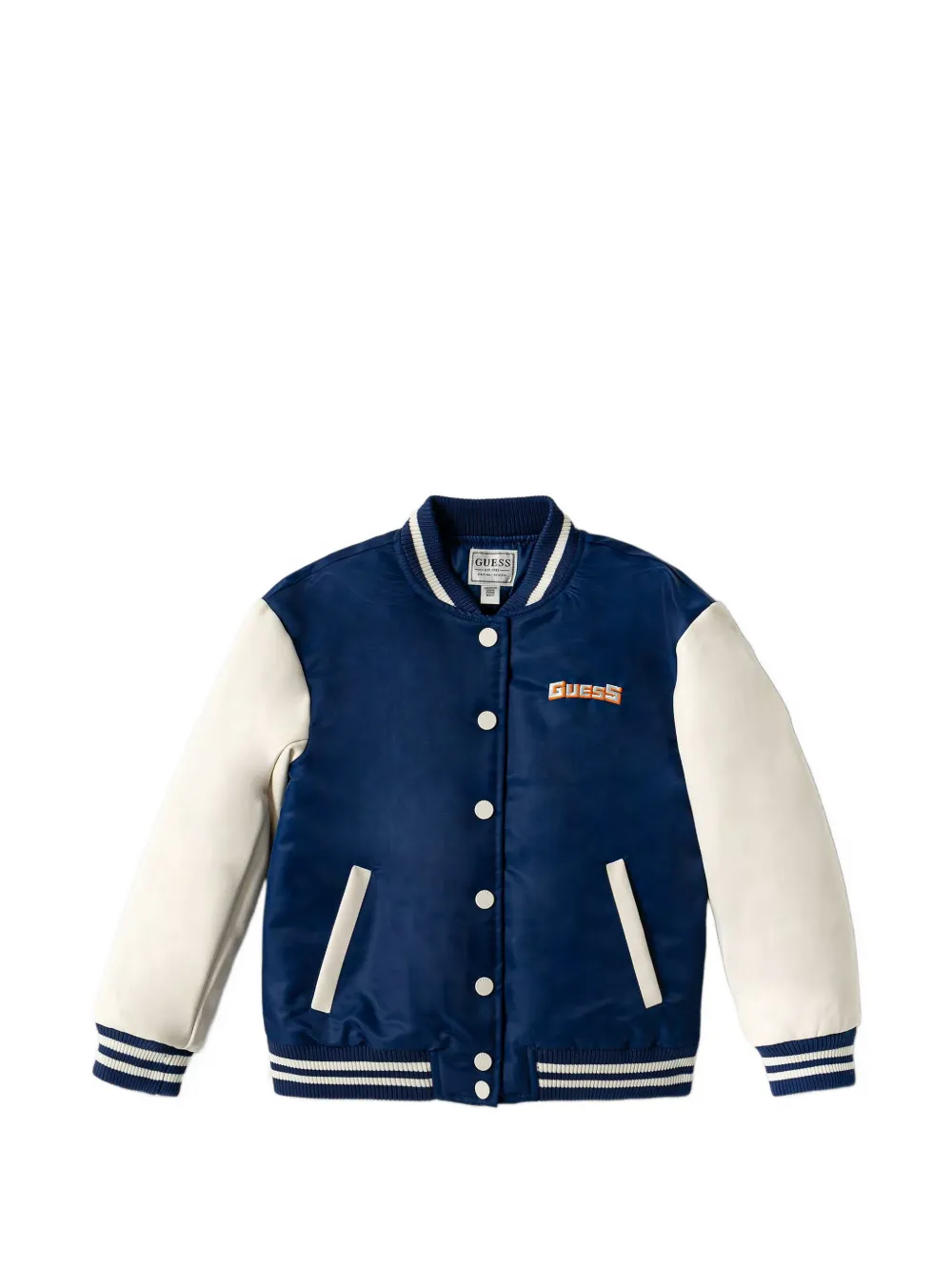 guess kids teddy bear-patch bomber jacket - Blau