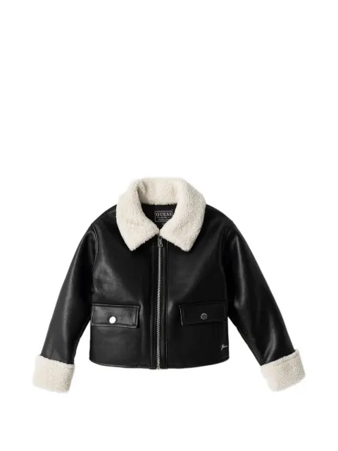 guess kids faux-shearling-trimmed jacket