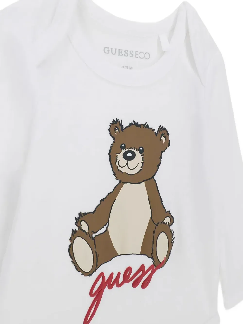 guess kids teddy-motif velvet tracksuit set (set of three) Rood