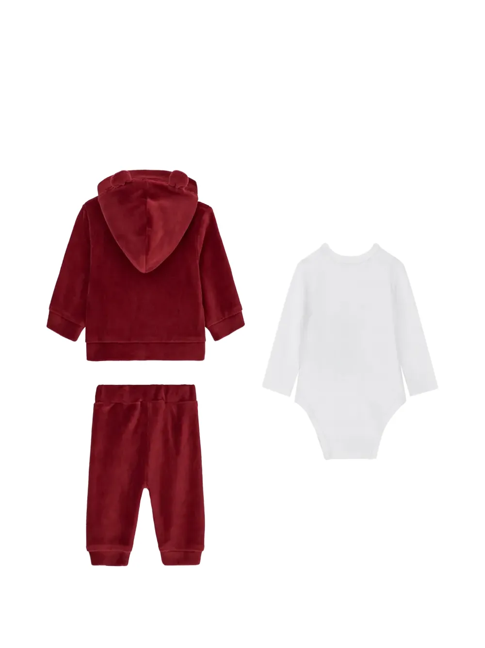 guess kids teddy-motif velvet tracksuit set (set of three) Rood